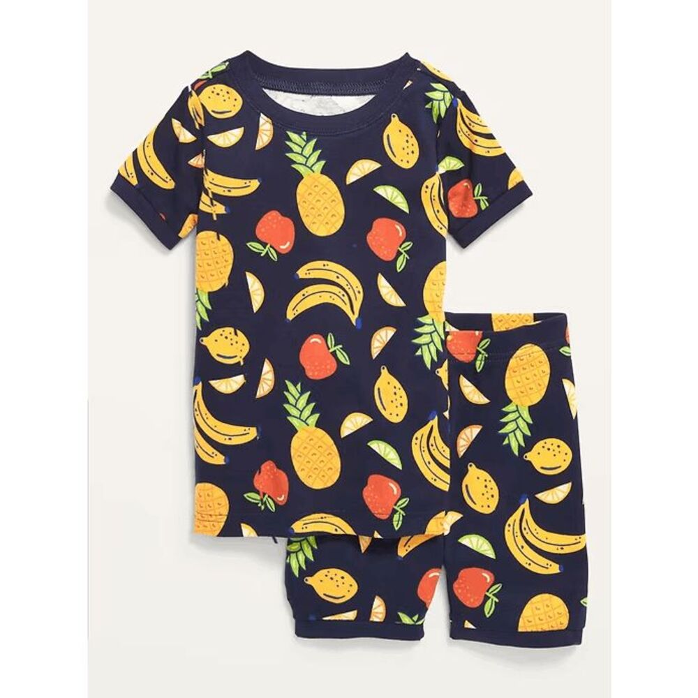 OLD NAVY Unisex Toddler Printed Pajama Shorts Set - Mixed Fruit 2T